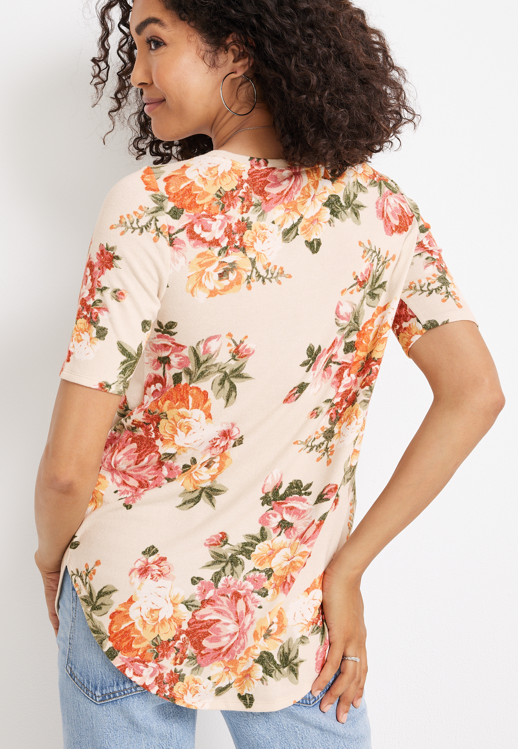 24/7 Olivia Floral Tunic Tee, C1524, large