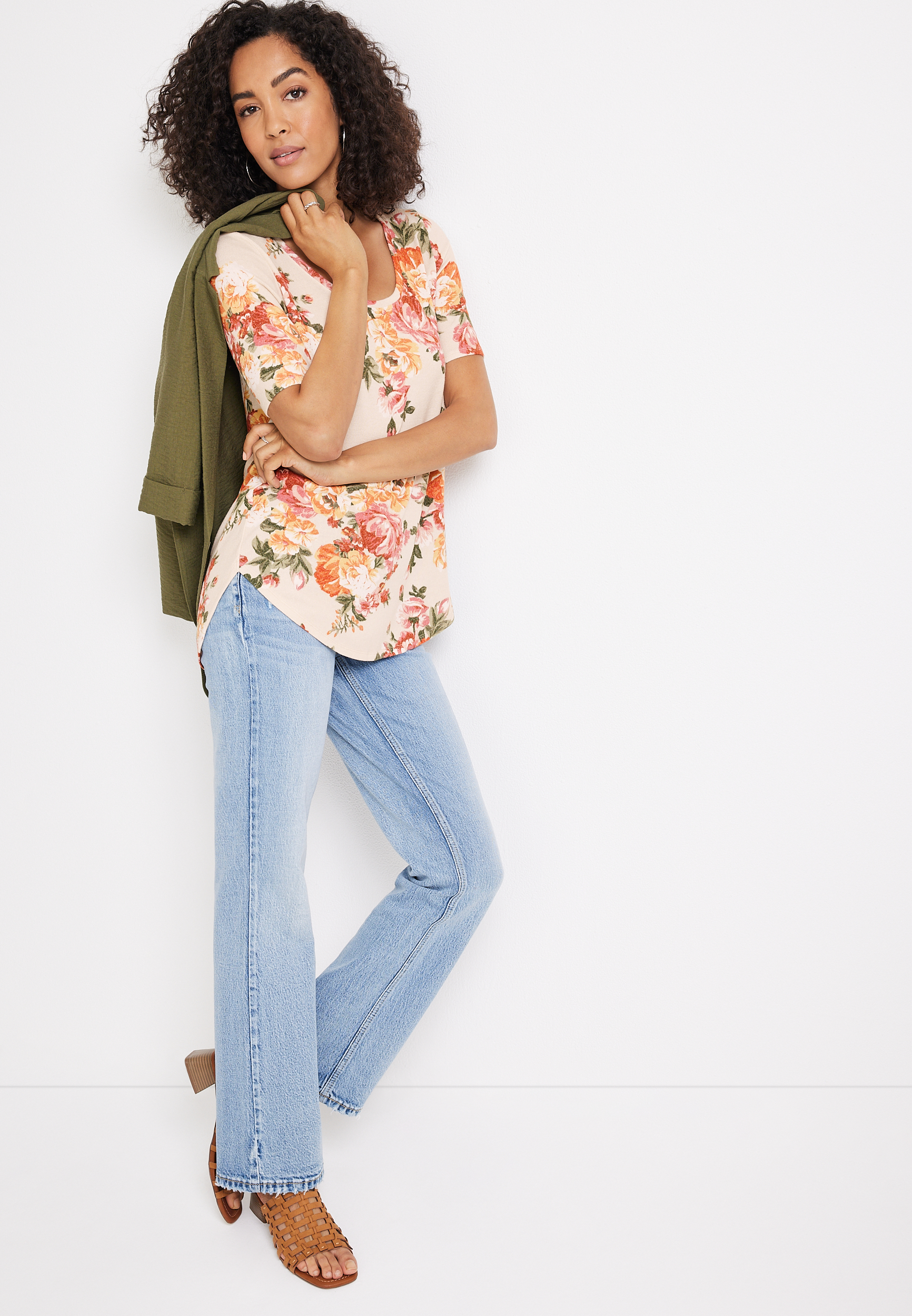 24/7 Olivia Floral Tunic Tee, C1524, large