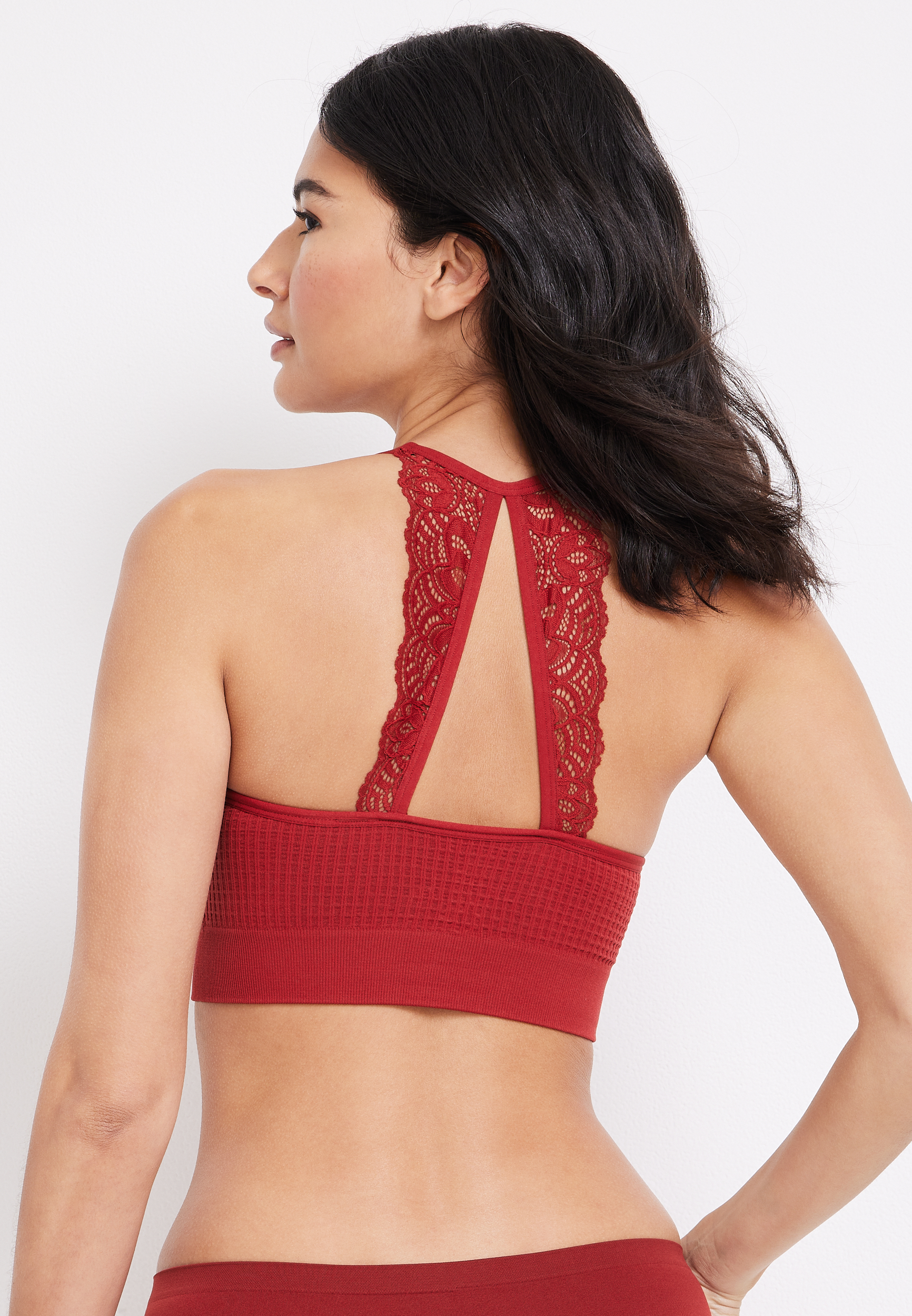 True Stretch Seamless Lace Back Bralette, C9154, large
