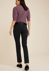 m jeans by maurices&trade; Mixed Fabric High Rise Ankle Slim Straight Jean, BLACK, small