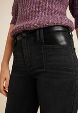 m jeans by maurices&trade; Mixed Fabric High Rise Ankle Slim Straight Jean, BLACK, small