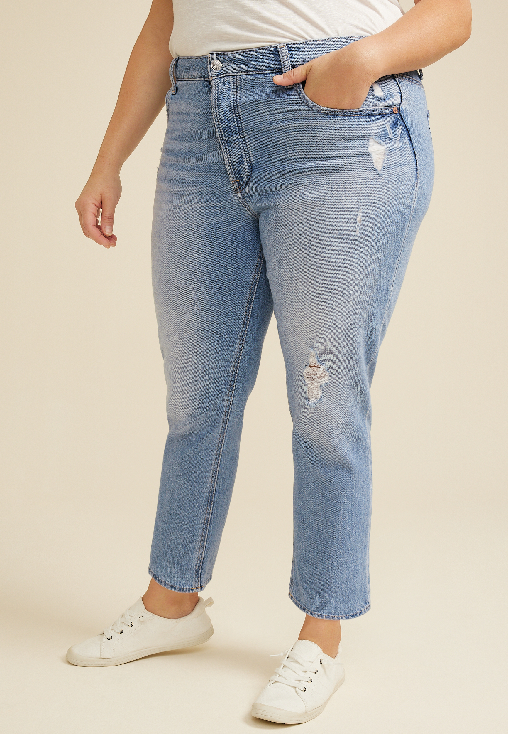 Plus Size Goldie Blues™ Light Cheeky Taper Ankle Jean | maurices