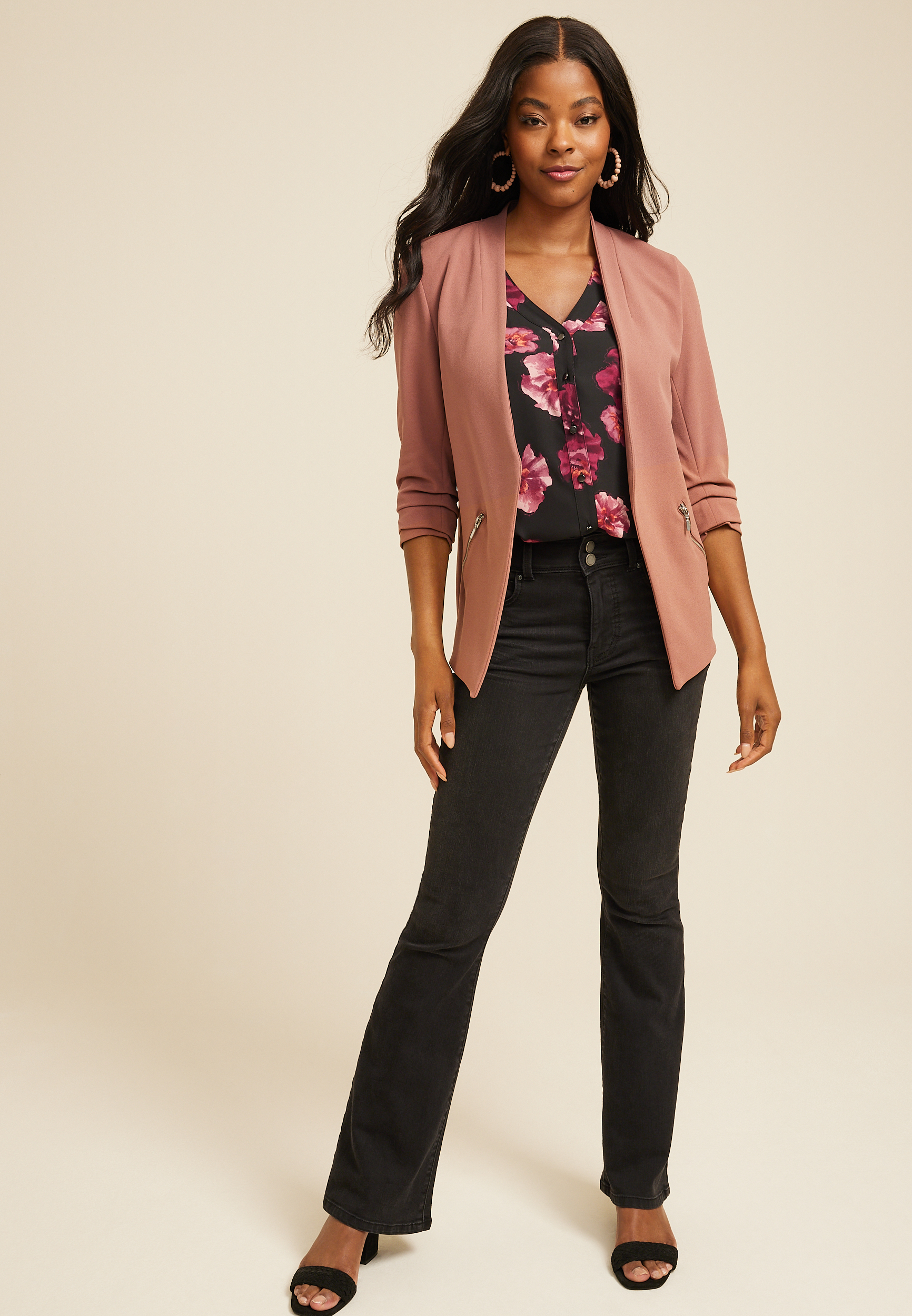 Madison Floral Button Down Tank Top, C1756, large