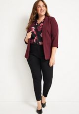 Plus Size Madison Floral Button Down Tank Top, BLACK COMBO, small