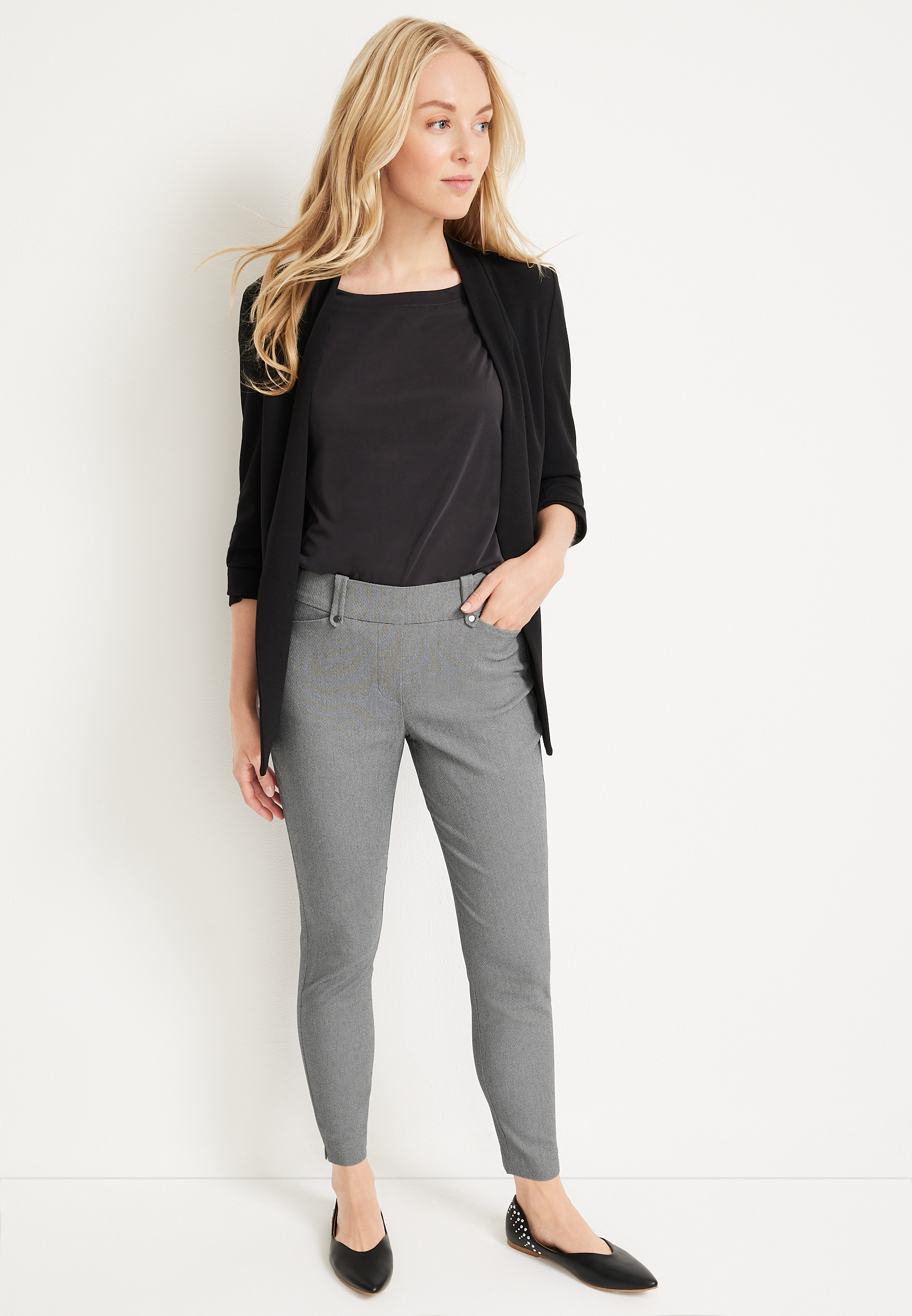grey skinny dress pants women's