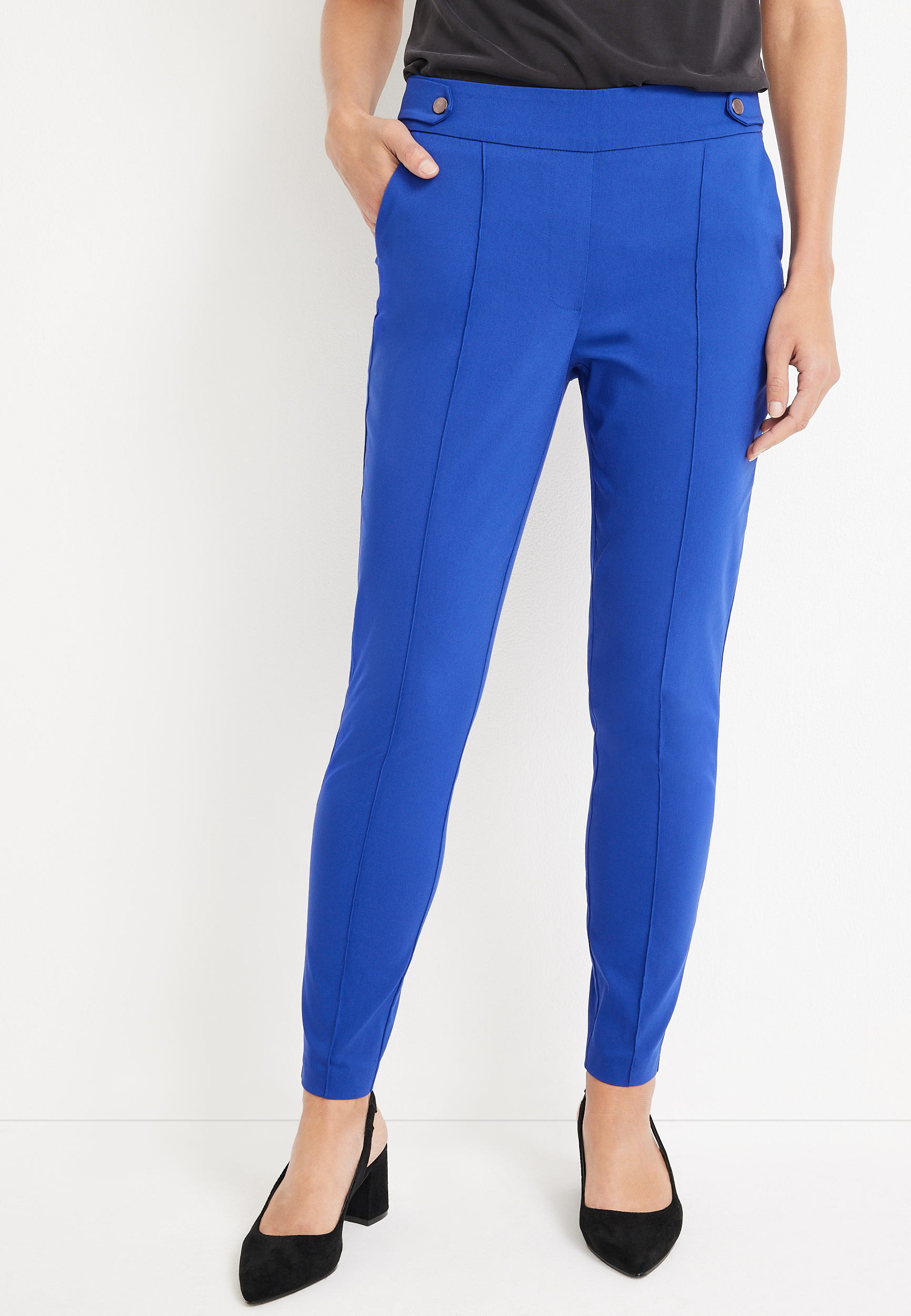 Bengaline Blue Skinny High Rise Dress Pant | maurices