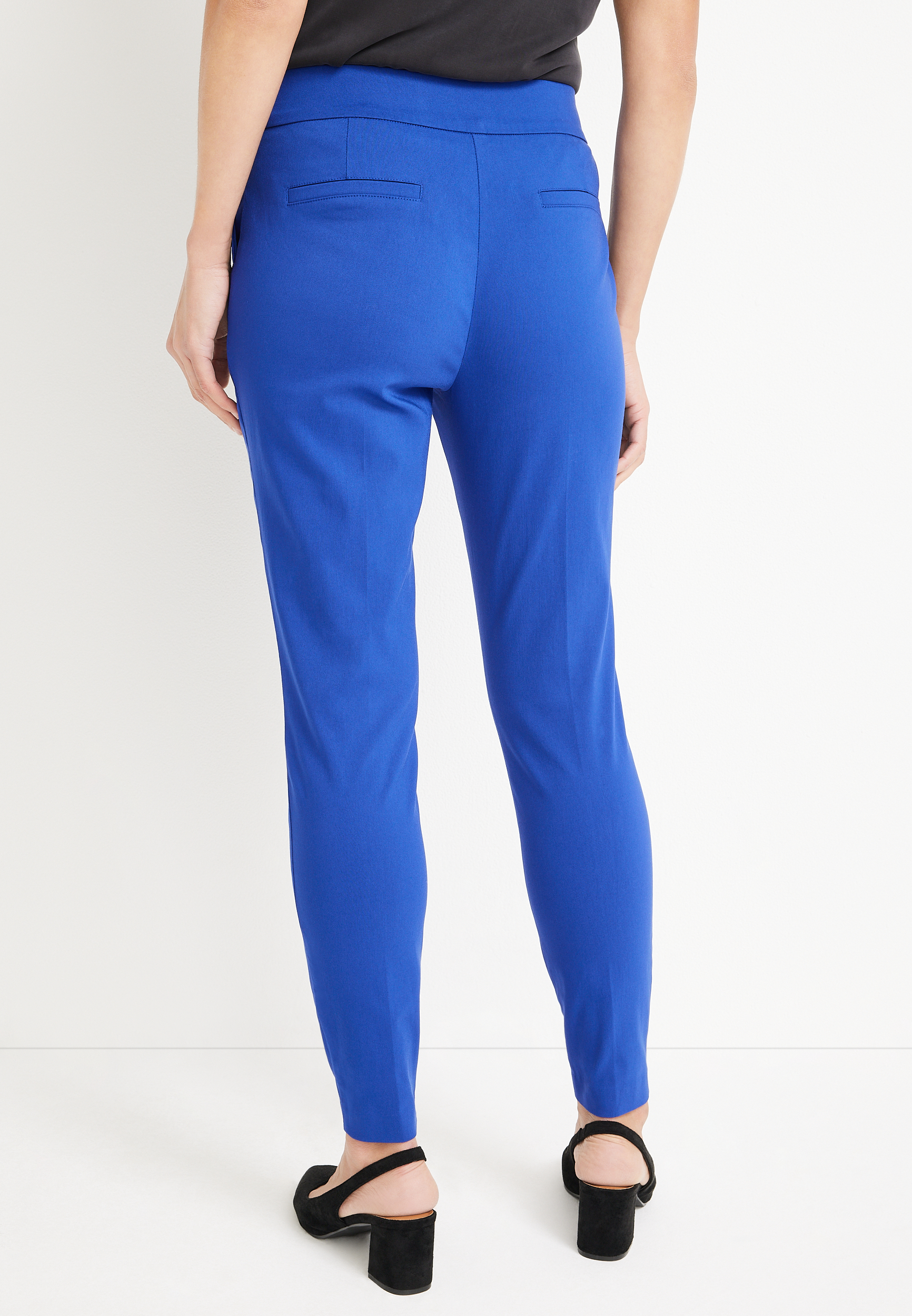 Bengaline Blue Skinny High Rise Dress Pant, OCEAN COBALT, large