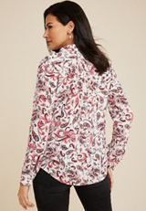 Winona Paisley Button Down Blouse, ECRU COMBO, small