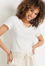 24/7 Flawless Cowl Neck Tee, C4673, small