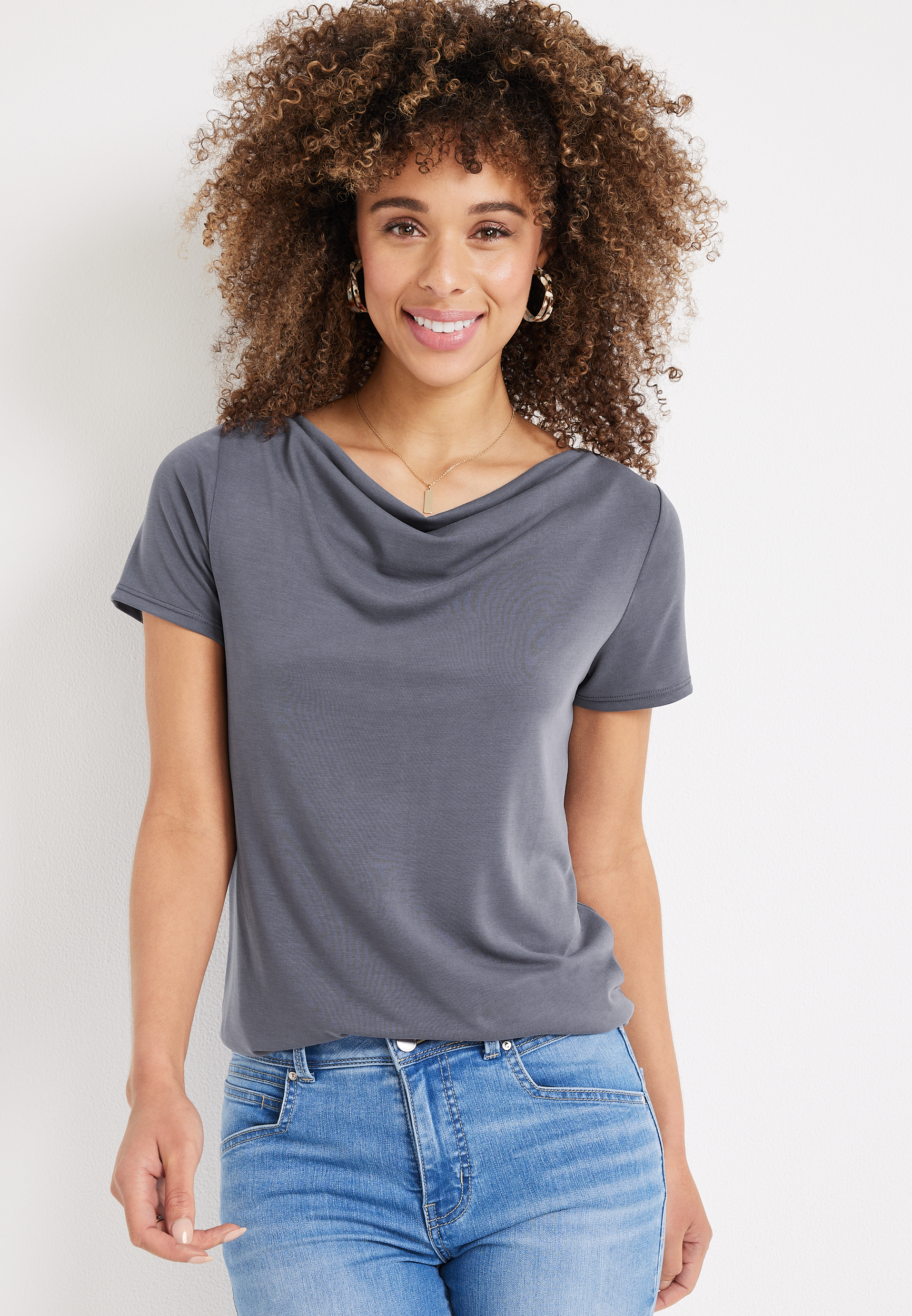 24/7 Flawless Cowl Neck Tee | maurices