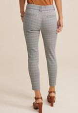 Bengaline Plaid Skinny Mid Rise Dress Pant, C5330, small