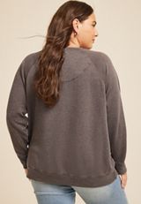 Plus Size Skull Studded Sweatshirt, C9245, small