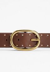 Plus Size Brown Studded Belt, , small