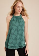 Jacquard Floral Swing Tank Top, C6323, small