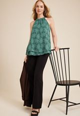 Jacquard Floral Swing Tank Top, C6323, small