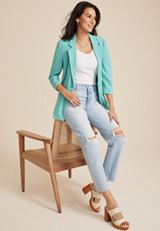 Ever Go One Button Blazer, C4476, small