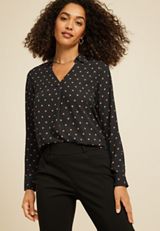 Atwood Pleated Polka Dot Blouse, C1756, small