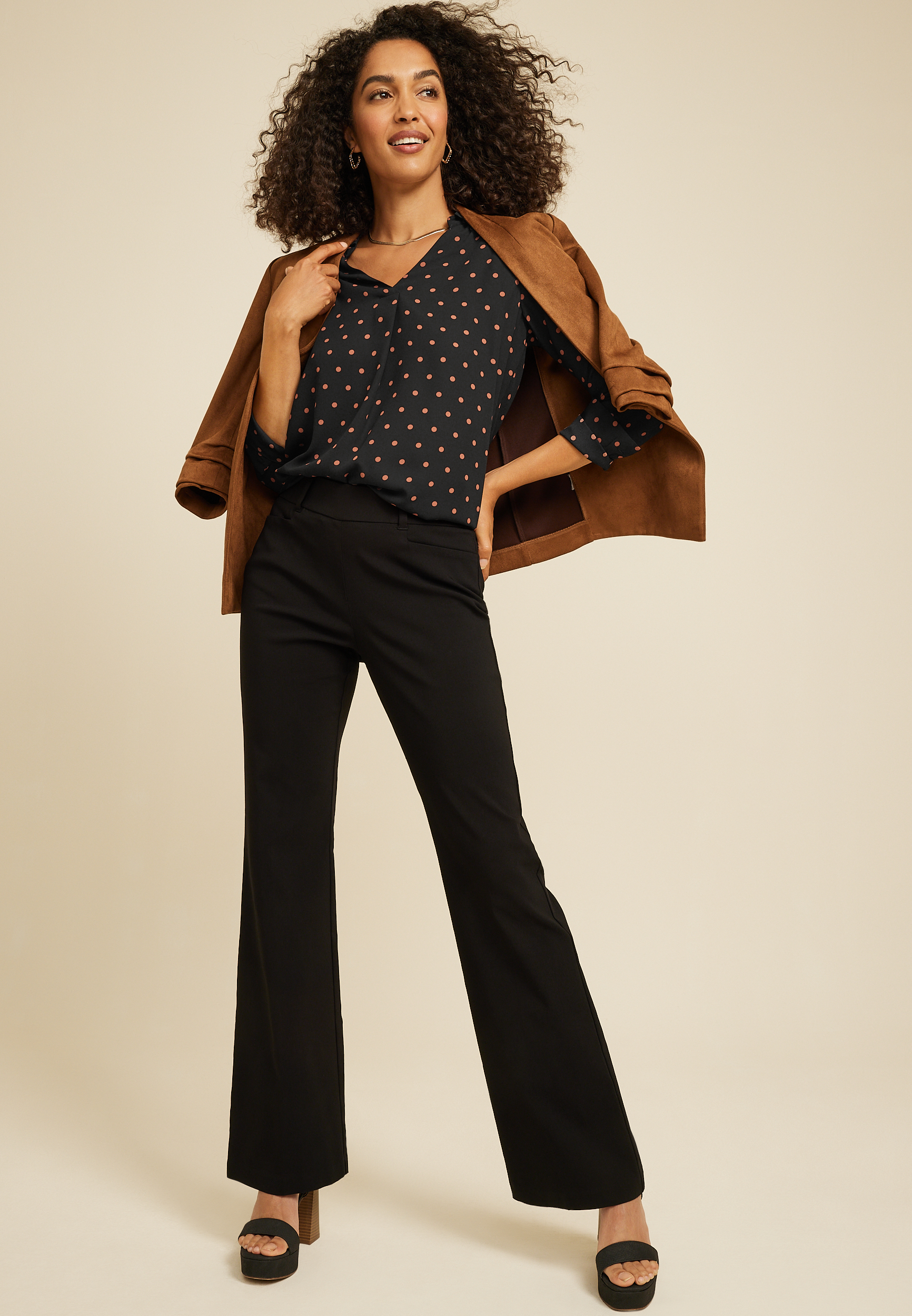 Atwood Pleated Polka Dot Blouse, C1756, large