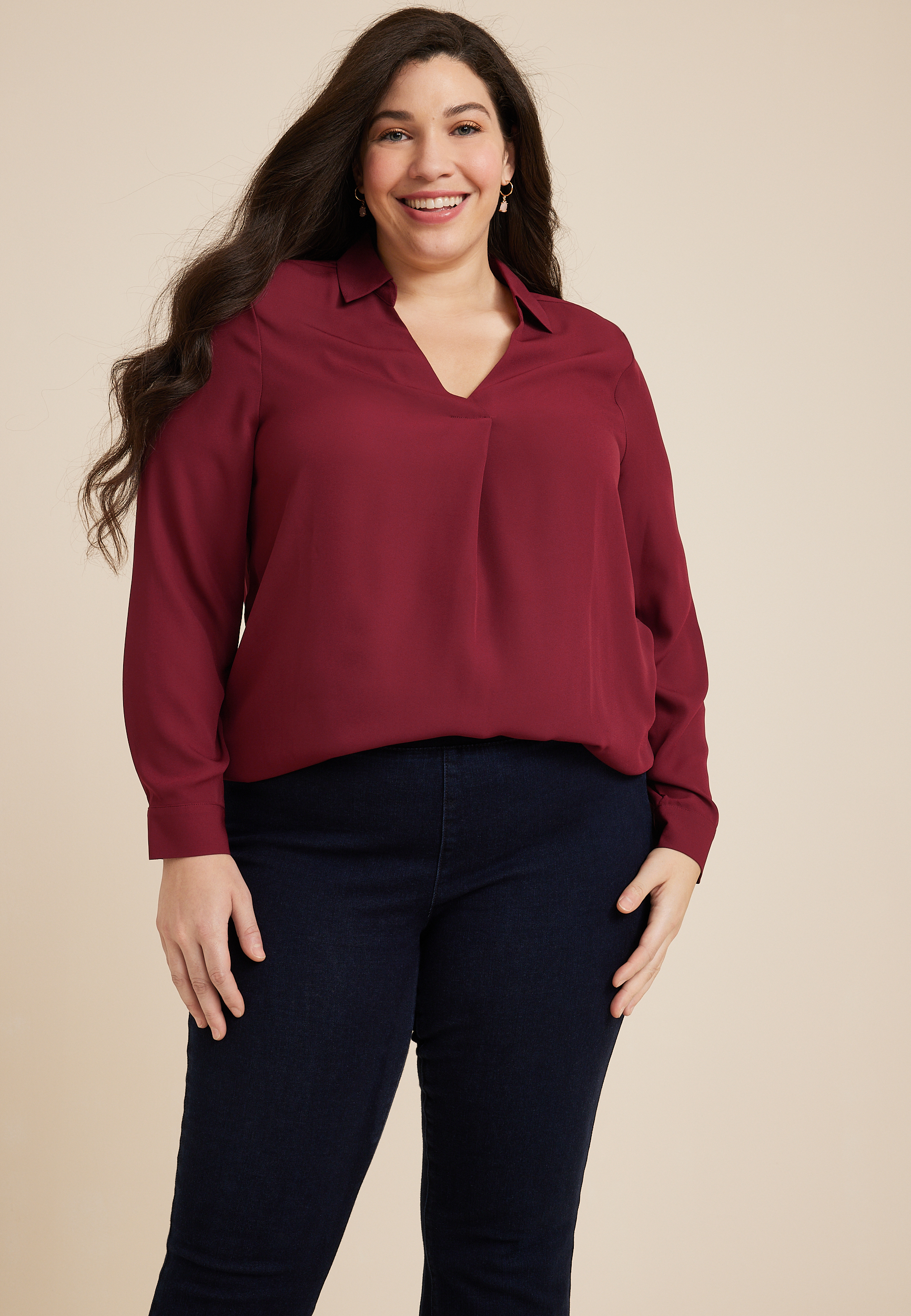 Plus size dress outlet blouses for work