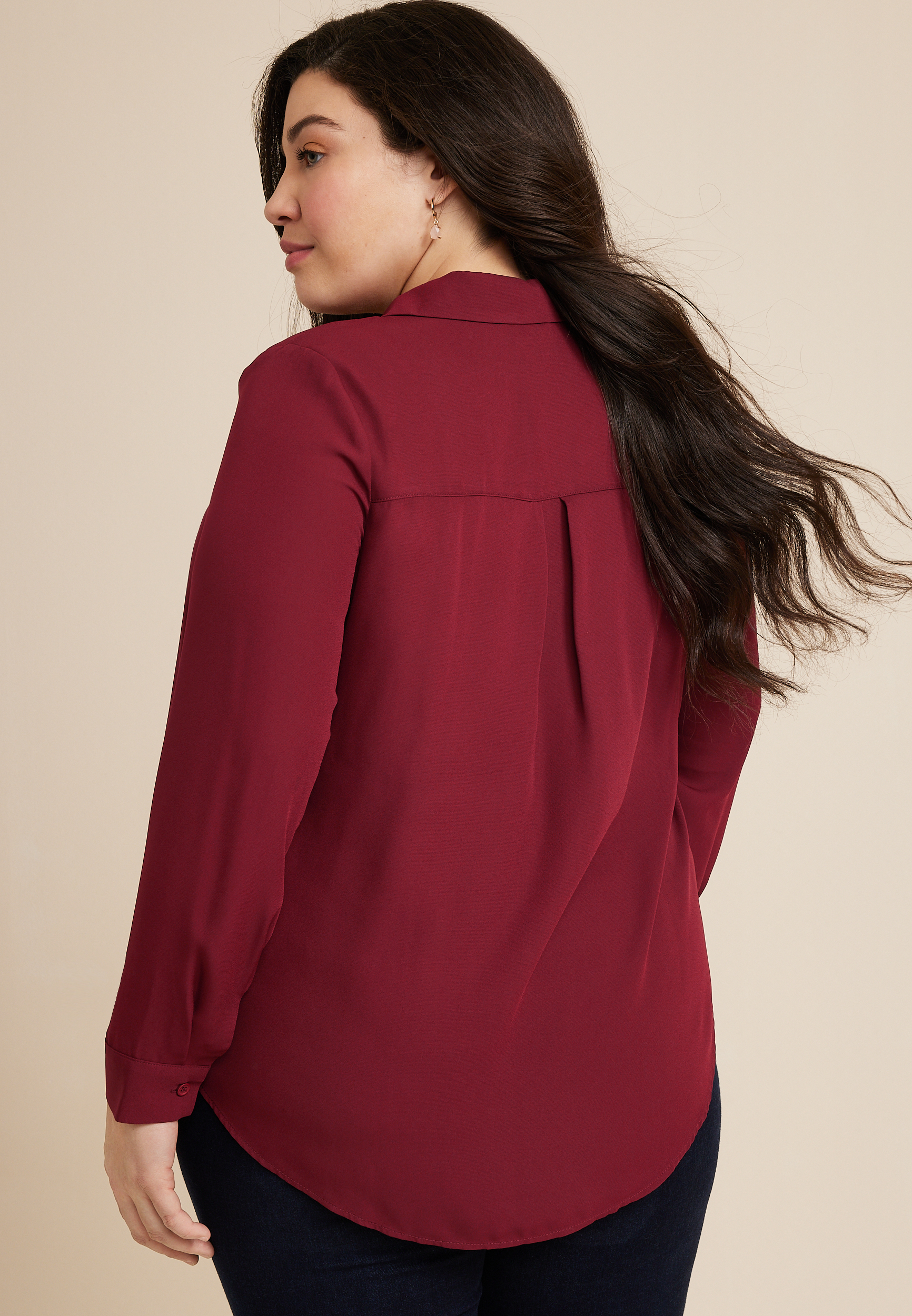 Plus Size Atwood Pleated Blouse, C9179, large