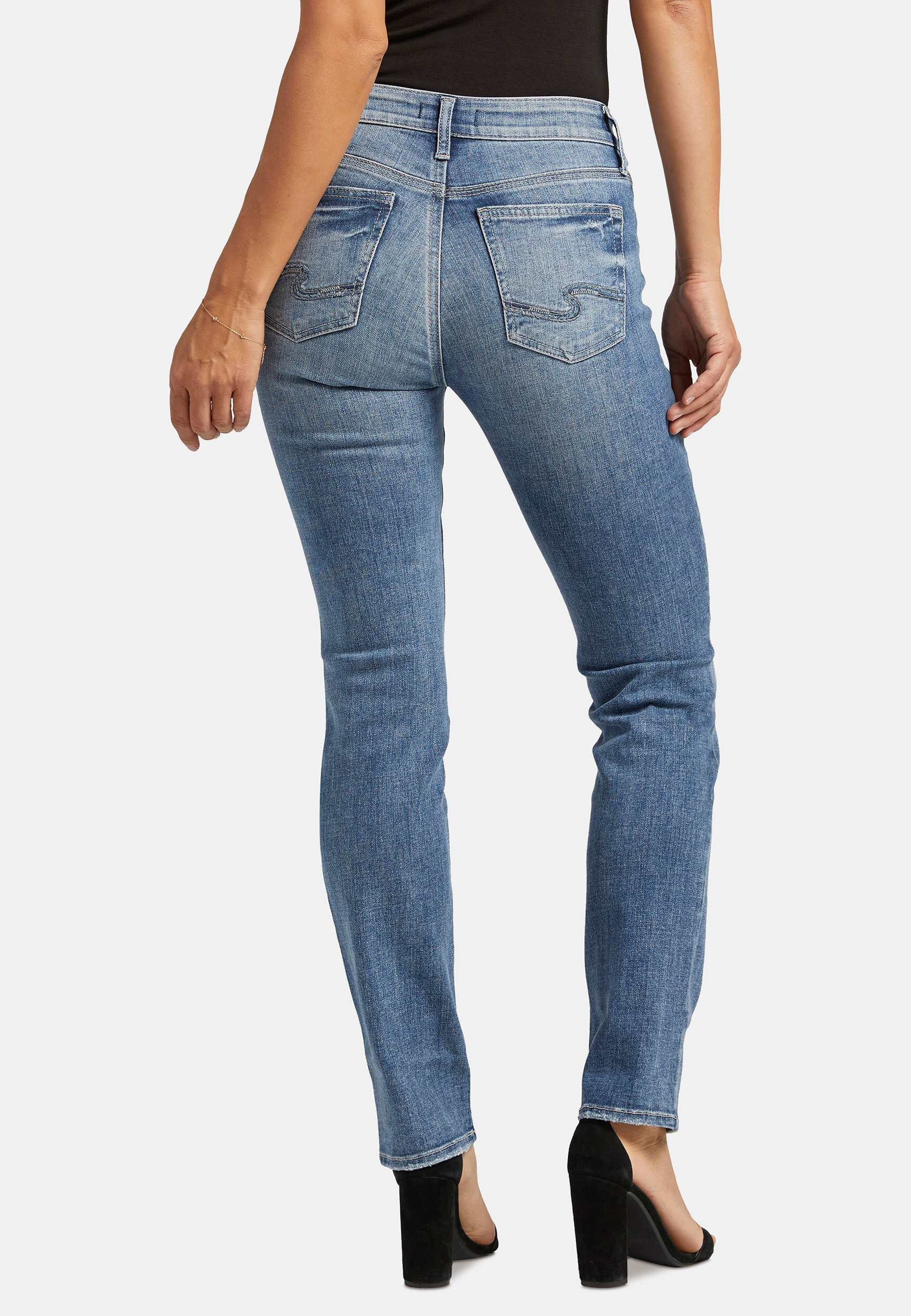 Silver Jeans Co.&reg; Suki Straight Curvy Mid Rise Button Fly Jean, C3337, large
