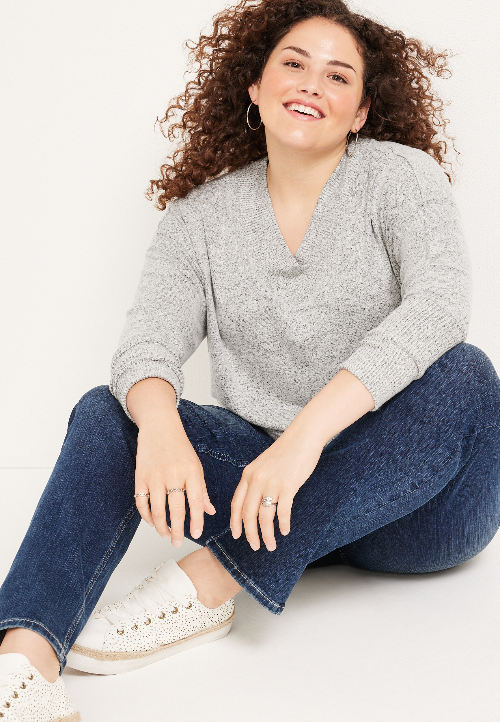 Plus Size Haven V Neck Top, C3348, large