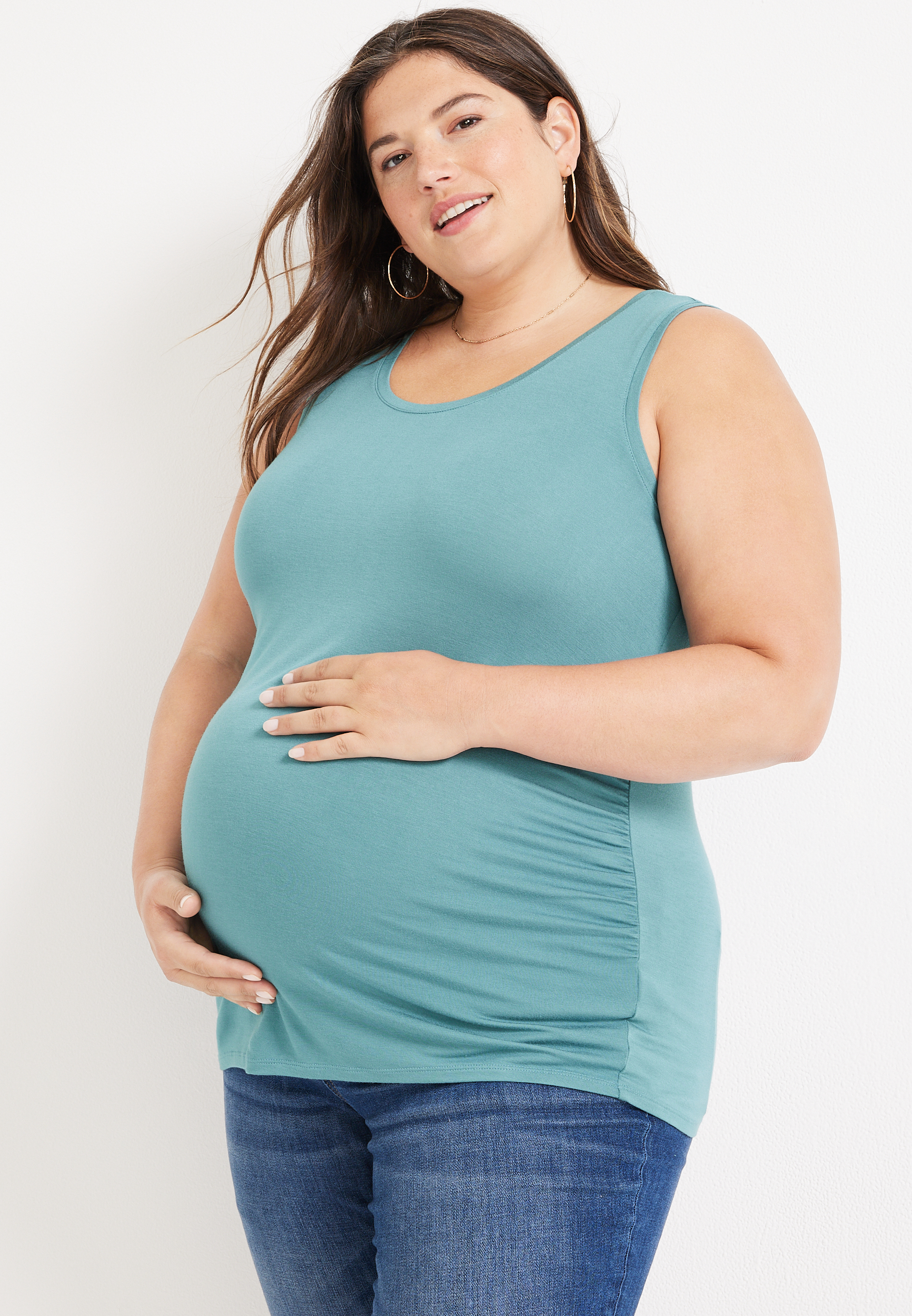 BUMP IT UP MATERNITY Plus Size Curve Emerald Green Crossback