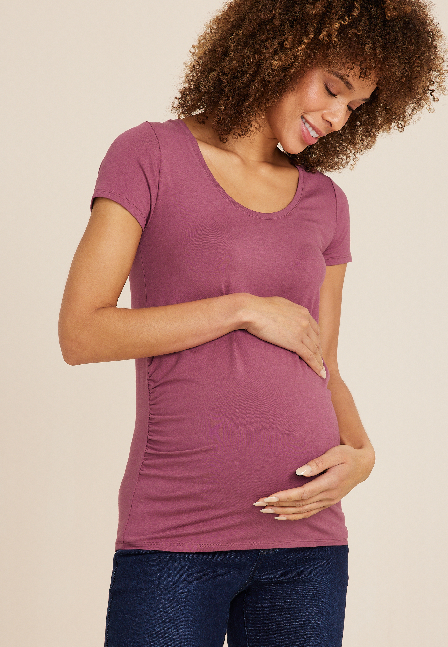 Lolmot Women Maternity Clothes Long Sleeve Top Round Neck Leisure  Breastfeeding Nursing Pregnant Tops 