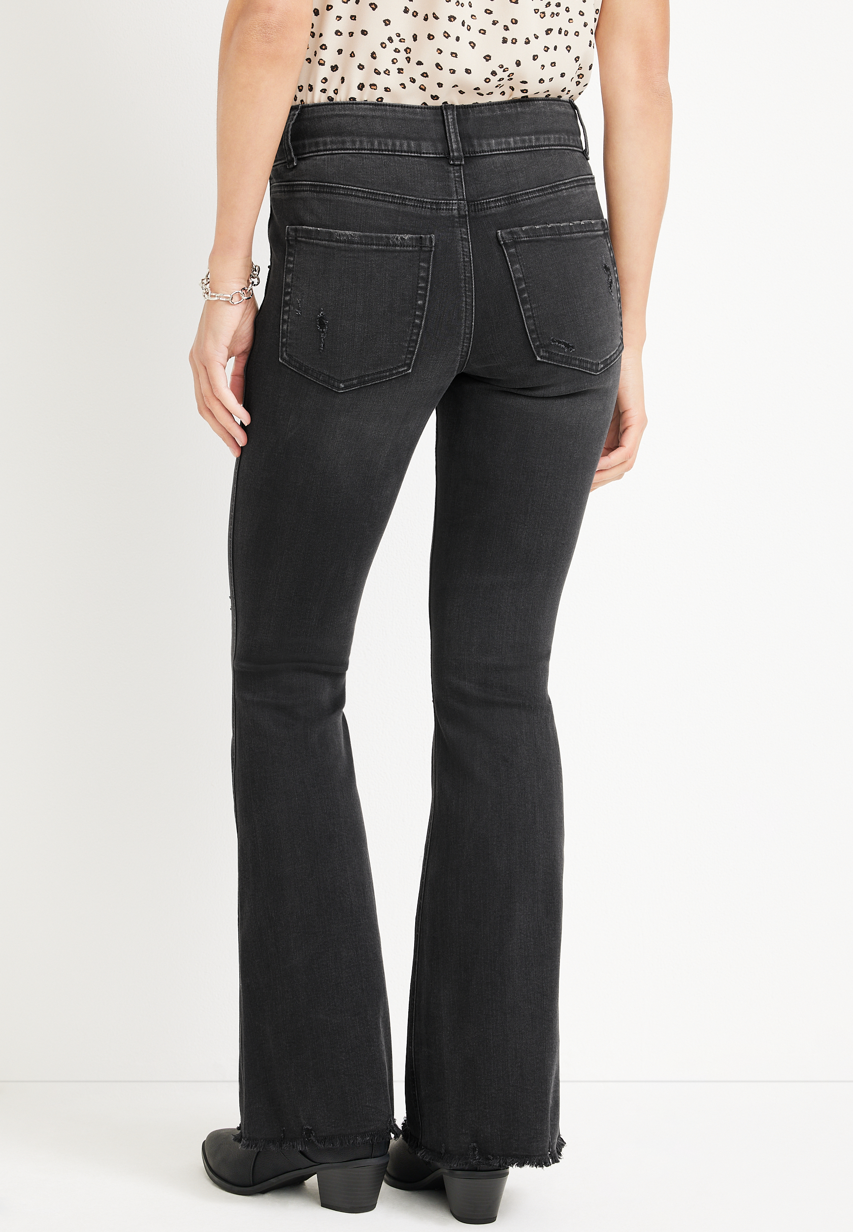 m jeans by maurices&trade; Flare Mid Rise Ripped Jean, C106, large