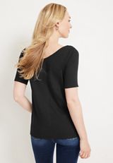 24/7 Flawless Ribbed Ballet Neck Tee, , small