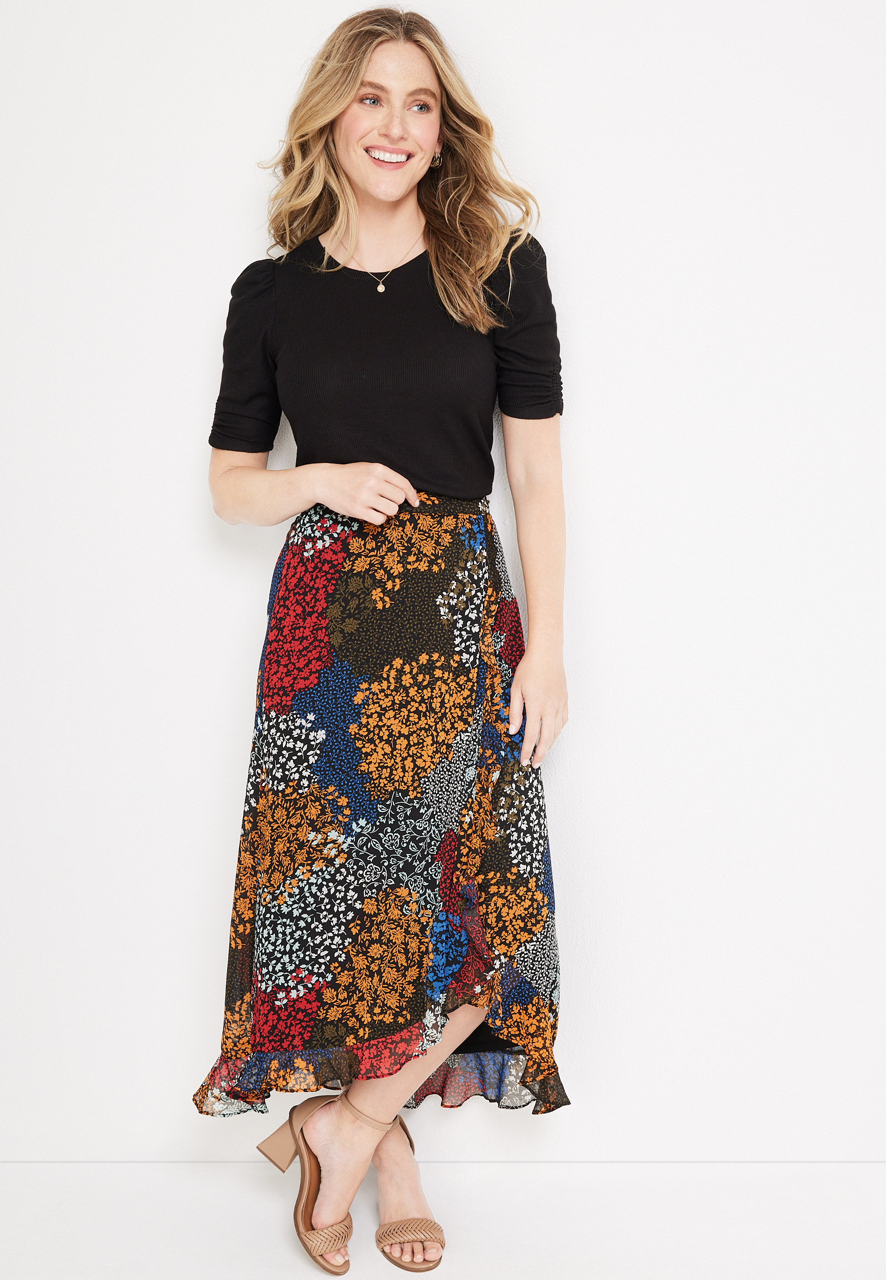 Briar Faux Wrap Skirt, C1524, large
