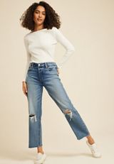 Goldie Blues&trade; Brooklyn Relaxed Straight Ankle Jean, MEDIUM SANDBLAST, small