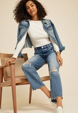 Goldie Blues&trade; Brooklyn Relaxed Straight Ankle Jean, MEDIUM SANDBLAST, small