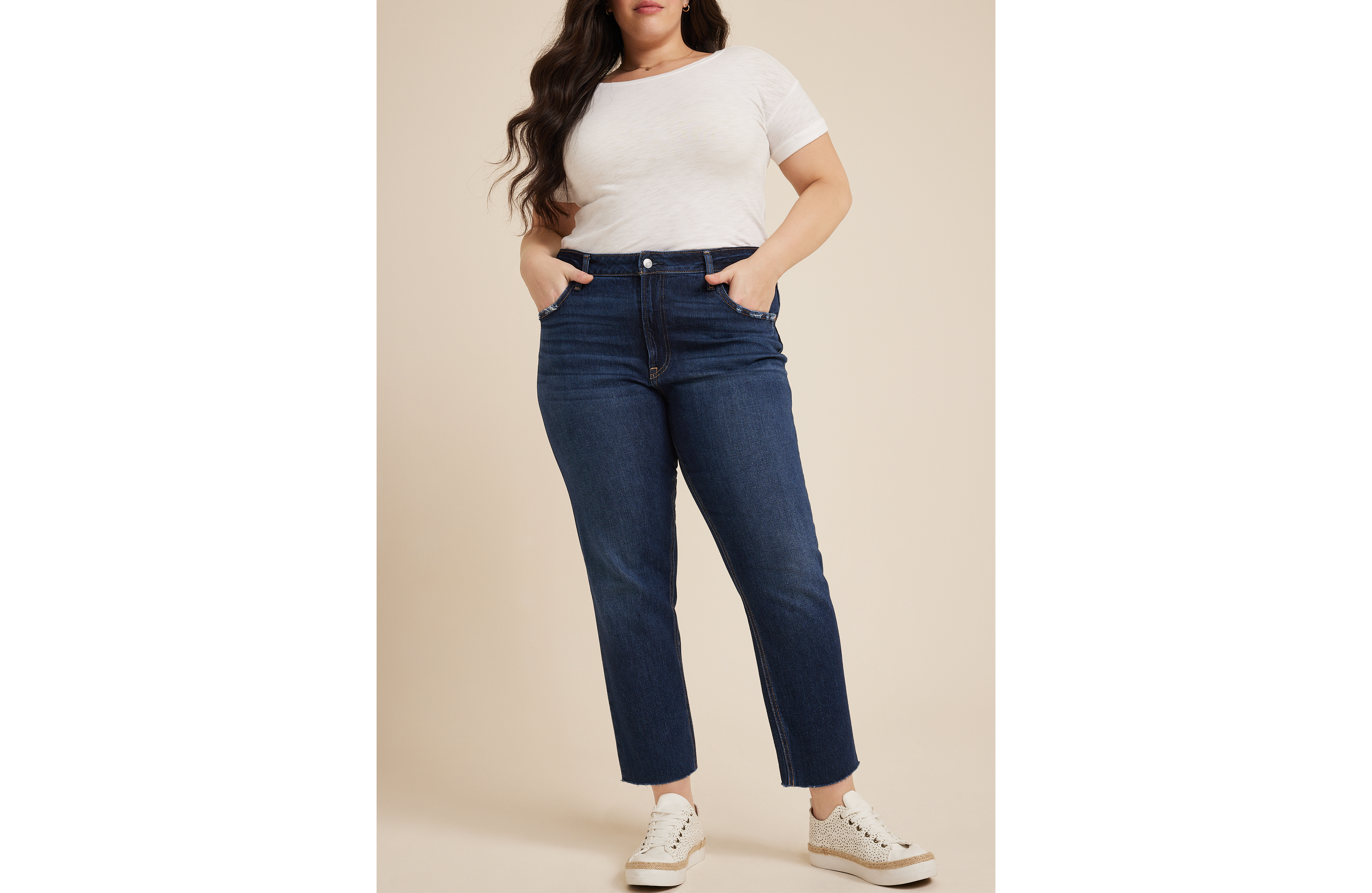 Plus Goldie Blues™ Dark Cheeky Taper Ankle Jean