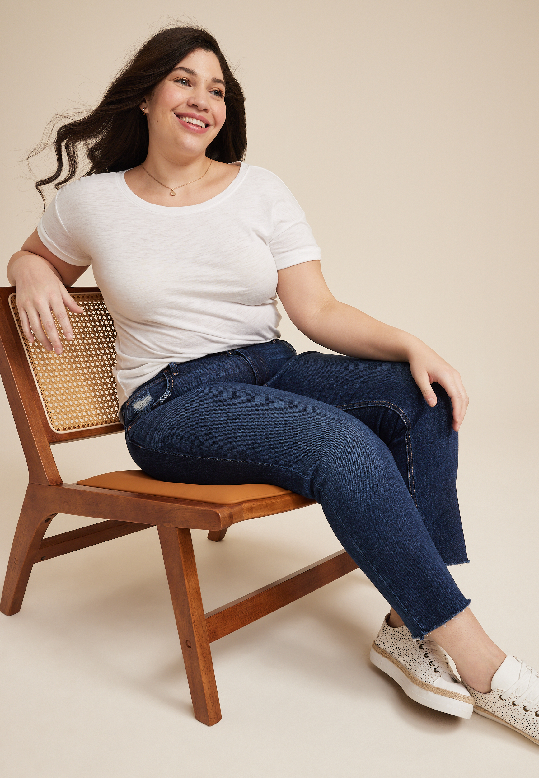 Plus Size Goldie Blues&trade; Dark Cheeky Taper Ankle Jean, C258, large