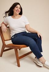 Plus Size Goldie Blues&trade; Dark Cheeky Taper Ankle Jean, C258, small
