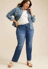 Plus Size Goldie Blues&trade; Mid Rise Legacy Straight Jean, MEDIUM SANDBLAST, small