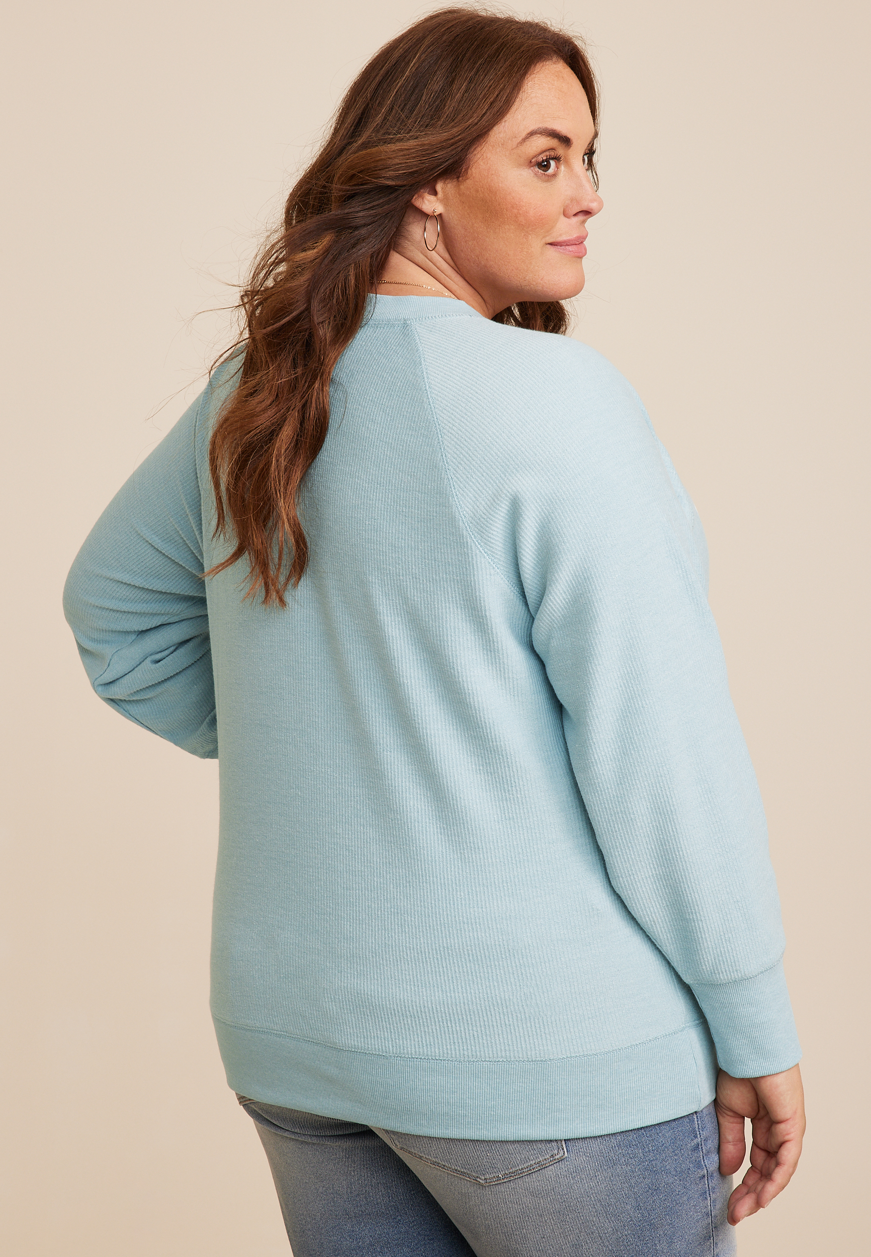 Plus Size Blue Regional Sweatshirt, C9459, large