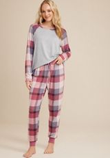 Long Sleeve Tee And Jogger Pajama Set, C217, small