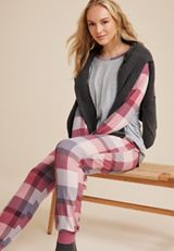 Long Sleeve Tee And Jogger Pajama Set, C217, small