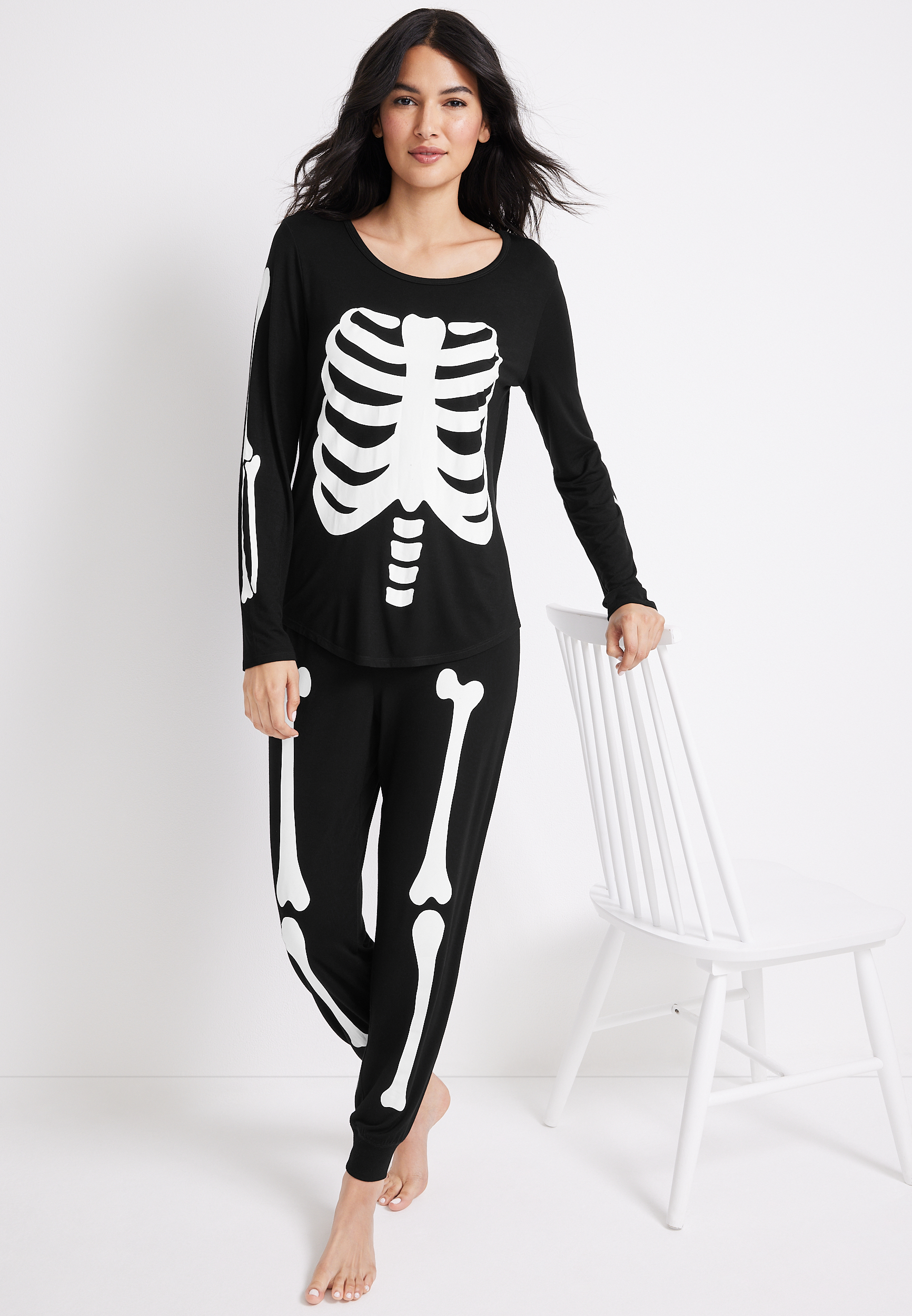 Womens Skeleton Family Pajamas, , large