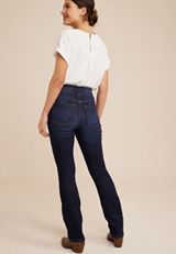m jeans by maurices&trade; Cool Comfort Crossover Pull On High Rise Barely Boot Jean, , small