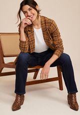 m jeans by maurices&trade; Cool Comfort Crossover Pull On High Rise Barely Boot Jean, , small