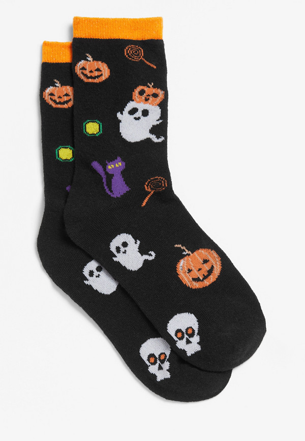 Girls Halloween Ghost Crew Socks | maurices