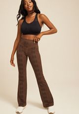 Brown Plaid Flare Super High Rise Luxe Legging, C3681, small