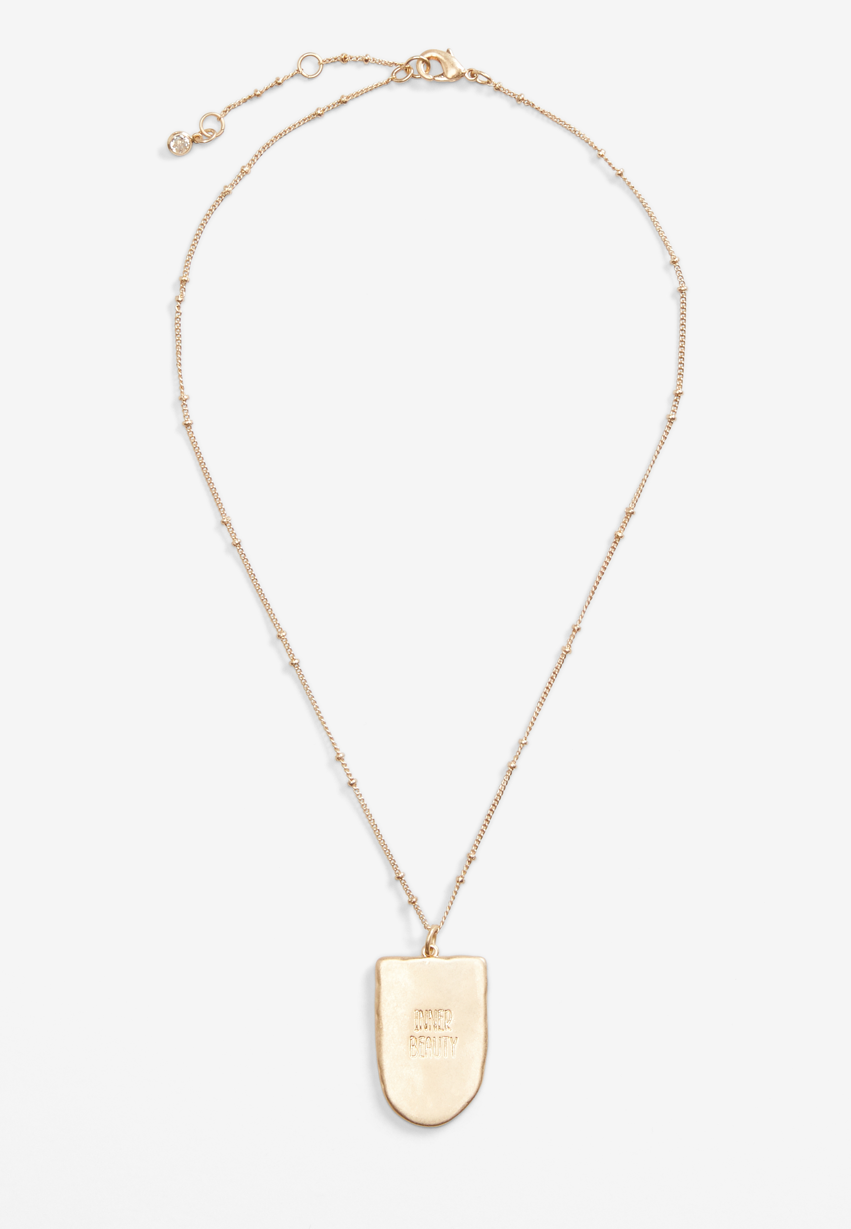Gold Reversible Pendant Necklace, C605, large