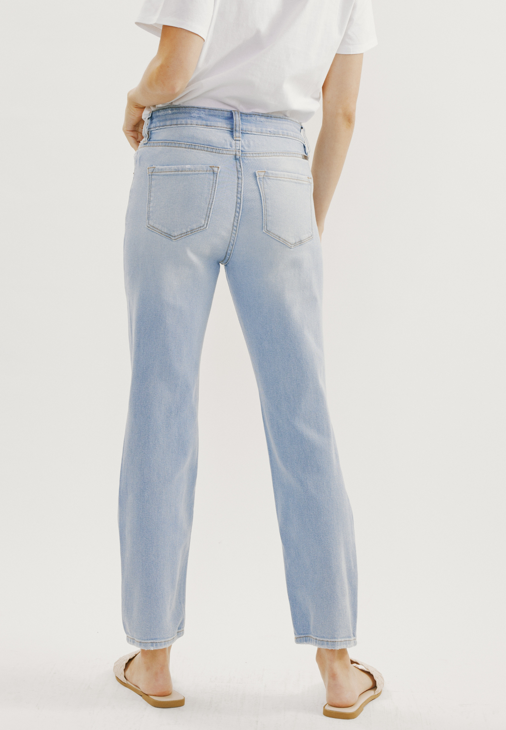 KanCan&trade; Ankle Slim Straight High Rise Ripped Jean, C2806, large
