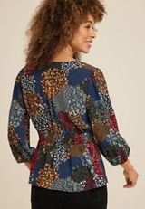 Floral Smocked Peplum Top, C1524, small