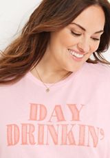 Plus Size Day Drinkin Graphic Tee, C595, small