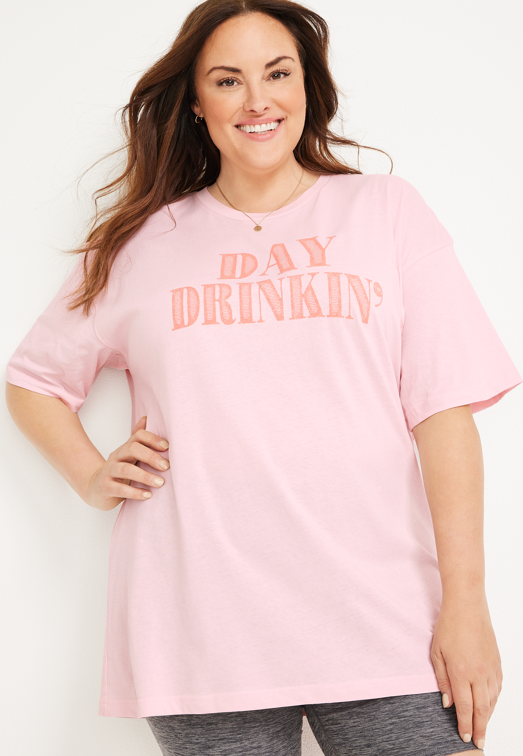 Plus Size Day Drinkin Graphic Tee, C595, large